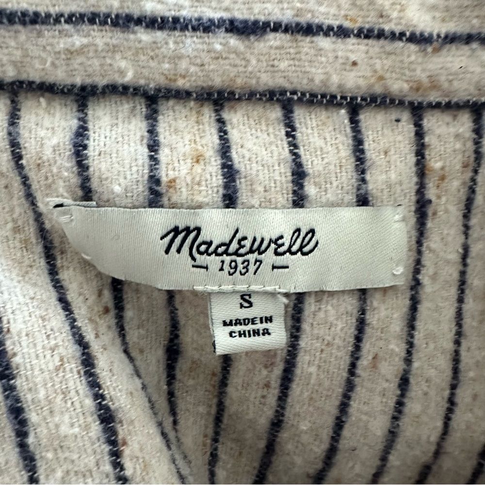 Madewell Stripe Flannel Button-Down Sunday Shirt Size Small Minimalist Winter - Picture 8 of 14
